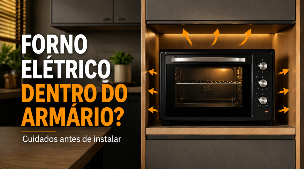 Forno elétrico dentro do armário: cuidados antes de instalar