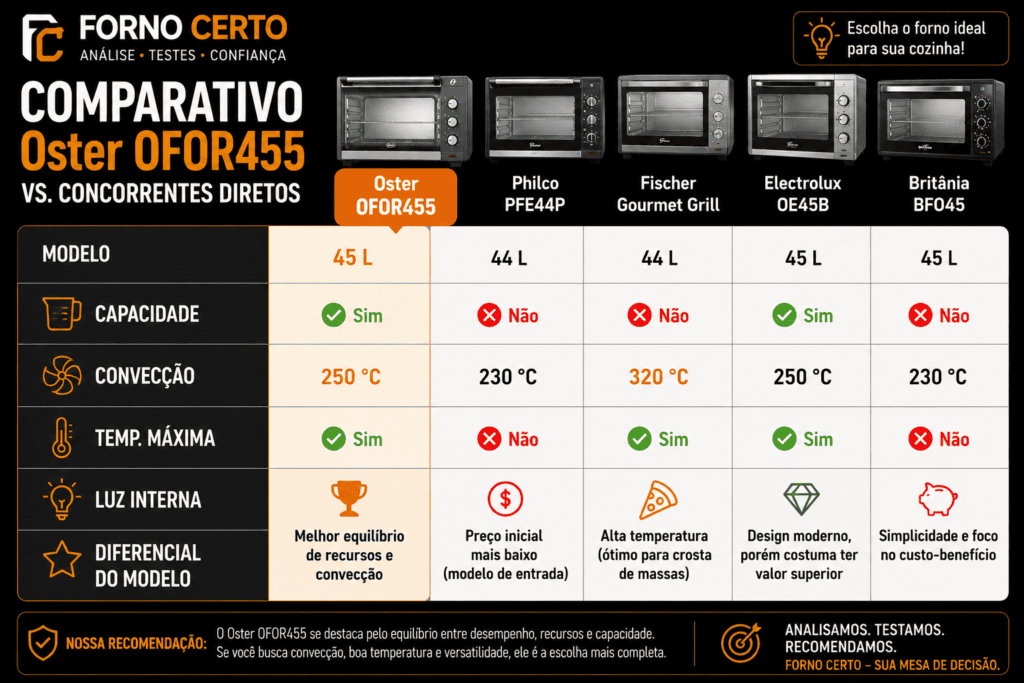 Tabela Comparativa Oster OFOR455 vs. Concorrentes Diretos