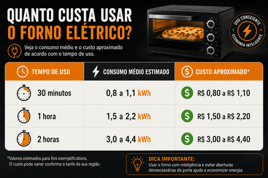 Quanto custa utilizar um forno elétrico