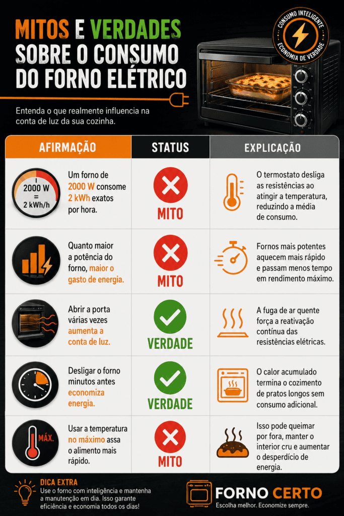 Mitos e Verdades sobre o Consumo do Forno Elétrico