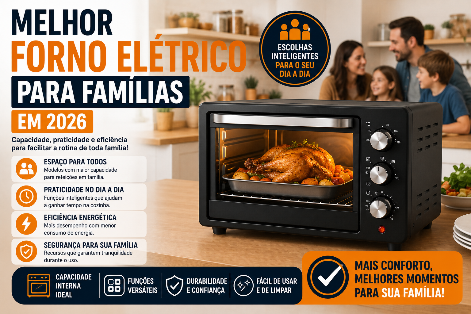 Melhor Forno Elétrico para Famílias em 2026