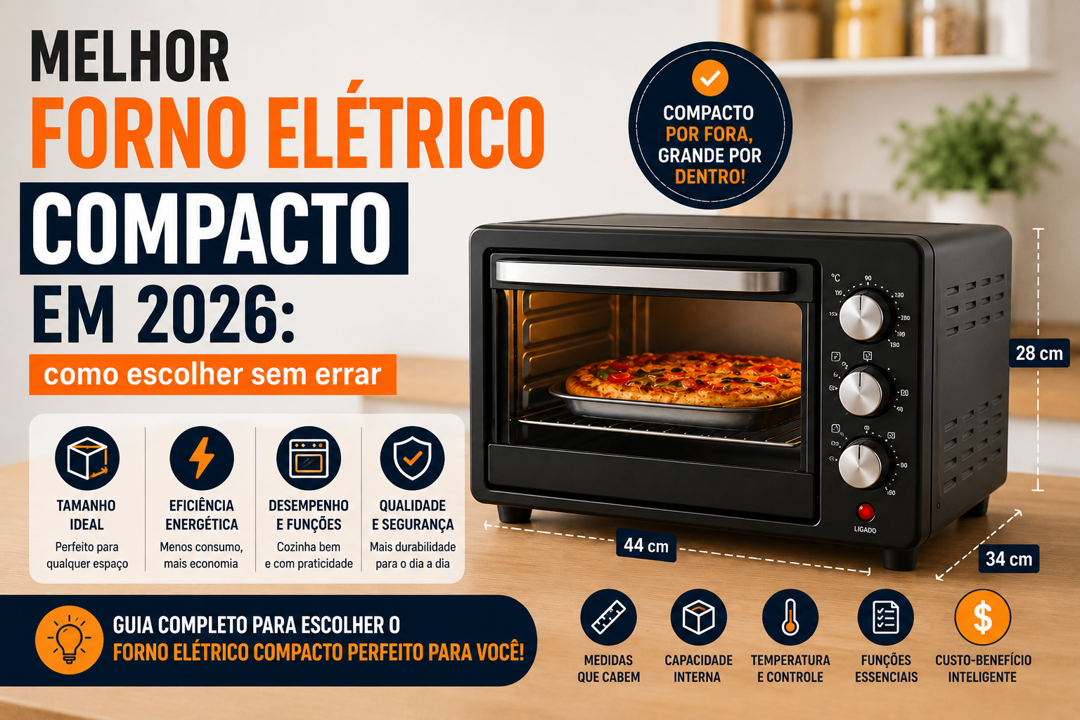 Melhor forno elétrico compacto em 2026: escolha sem errar