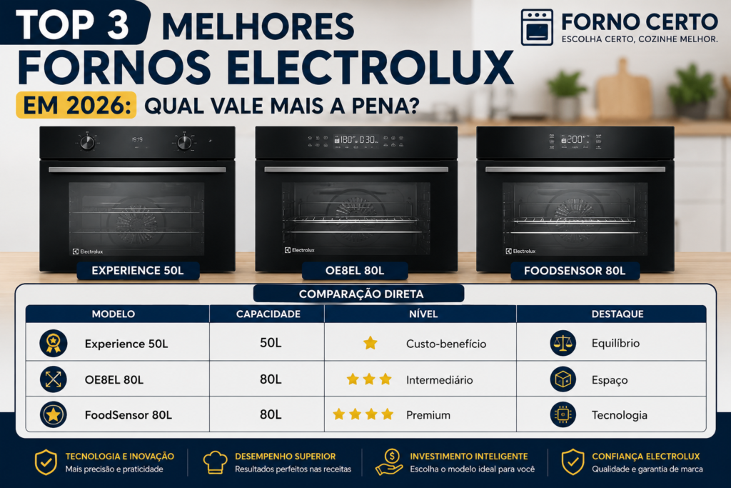 3 Melhores Fornos Electrolux de 2026: Comparação direta