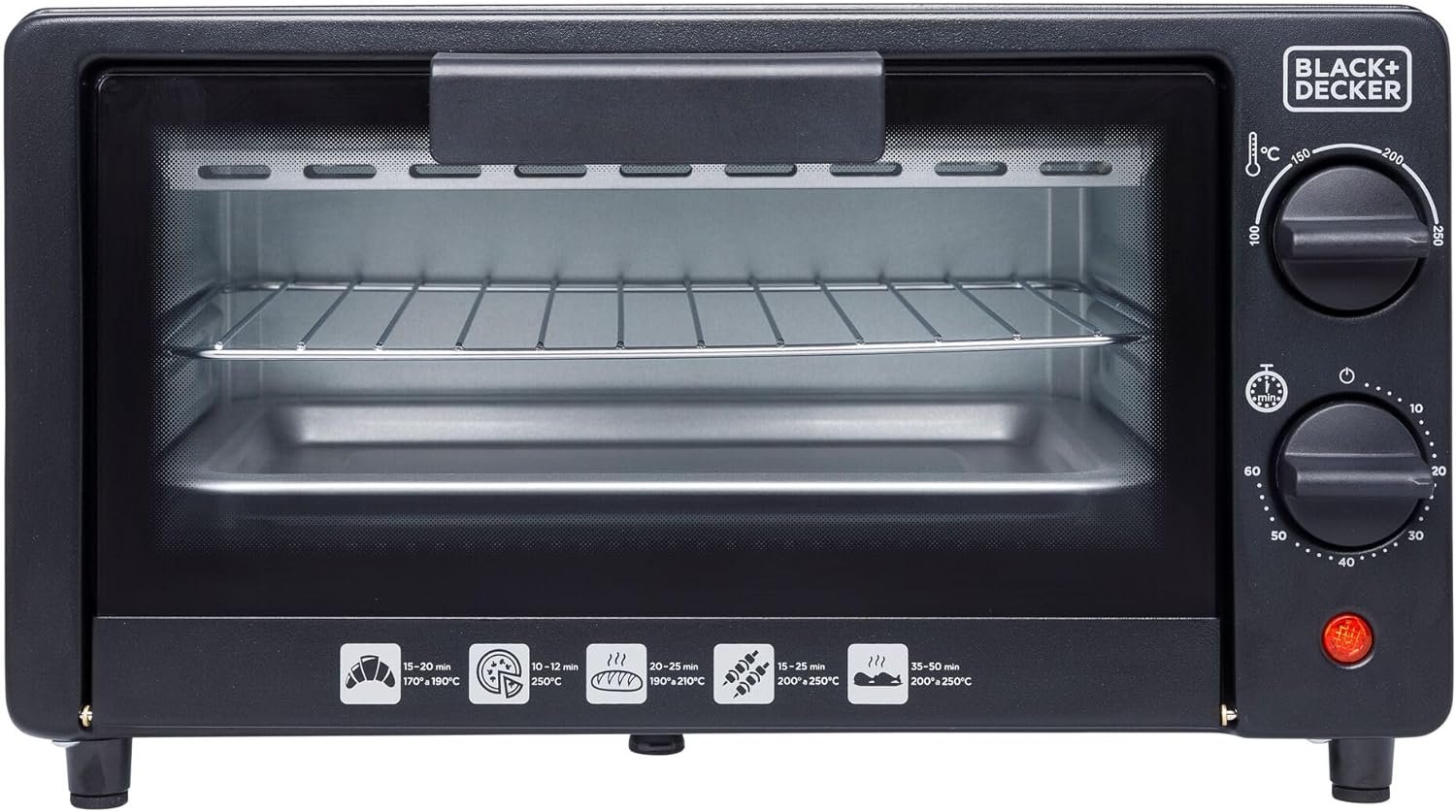 BLACK+DECKER Forno Elétrico, 9 Litros, Temperatura Até 250°C, Potência 800W