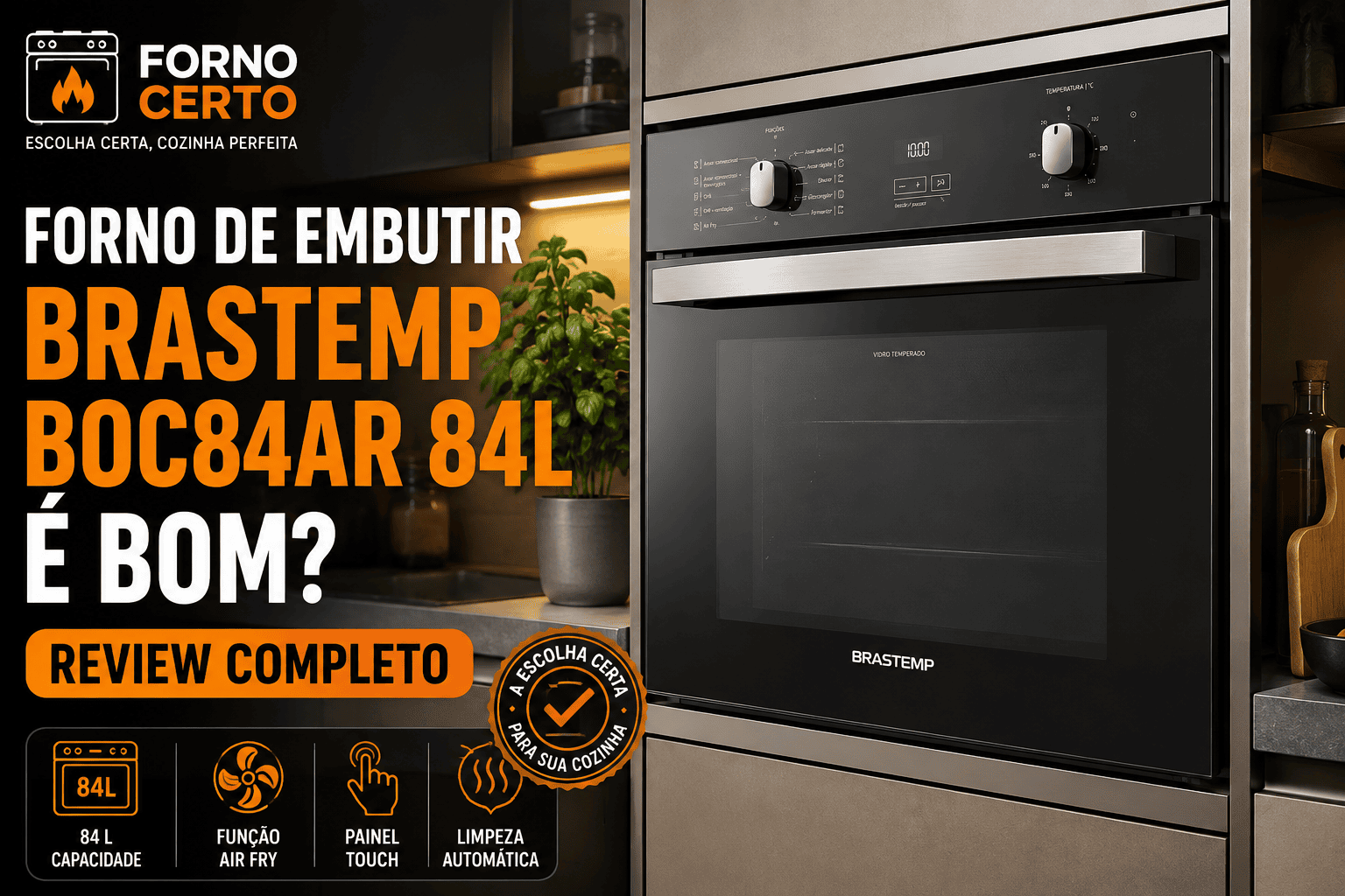 Forno Elétrico de Embutir Bratemp BOC84AR