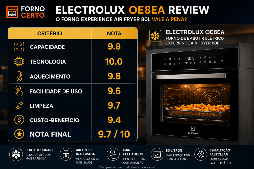 Forno Electrolux Experience Air Fryer 80L - AVALIAÇÃO TÉCNICA