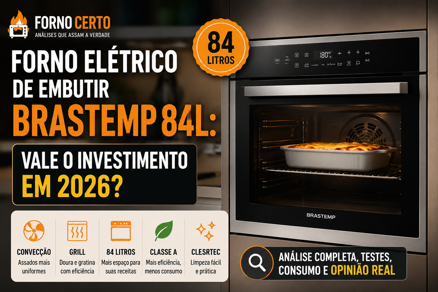 Forno Elétrico de Embutir Brastemp 84L