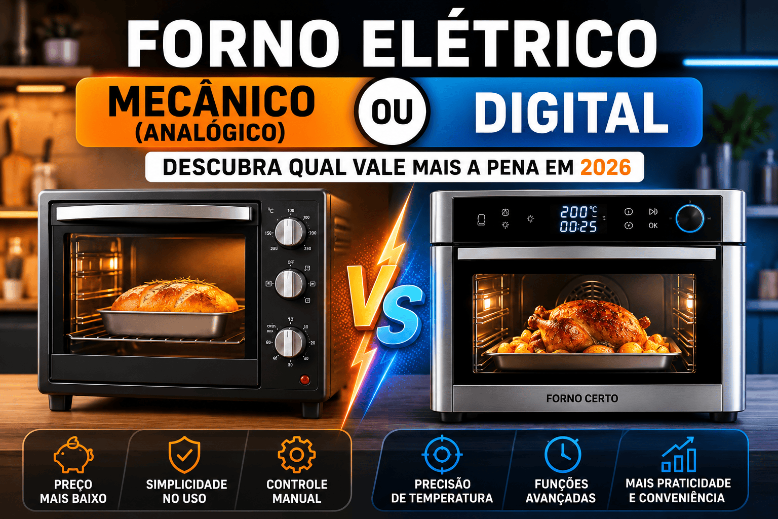 Forno elétrico mecânico ou digital: veja em qual deles é melhor investir