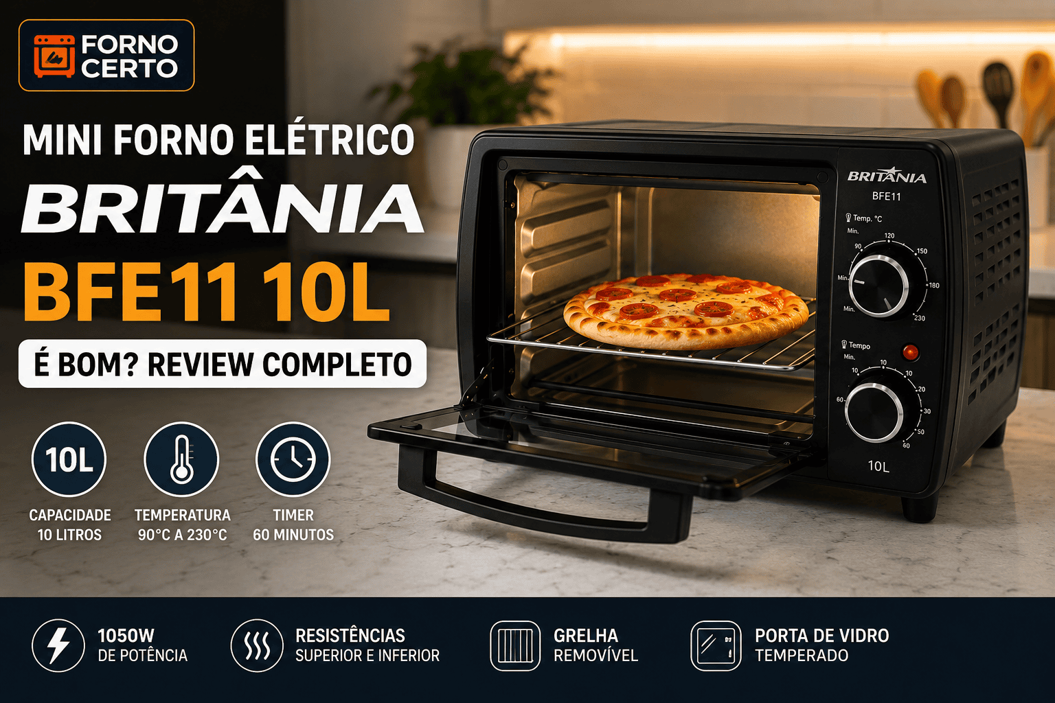 Mini Forno Elétrico Britânia BFE11 10L é Bom? Review Completo