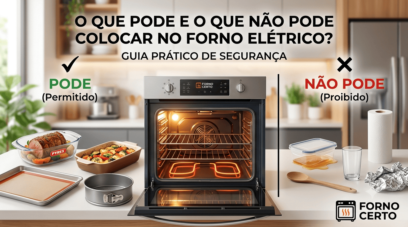 O Que Pode e o Que O Que Pode e o Que Não Pode Colocar no Forno Elétrico: imagem mostrando os itens que podem e os que não podem ir ao forno elétrico