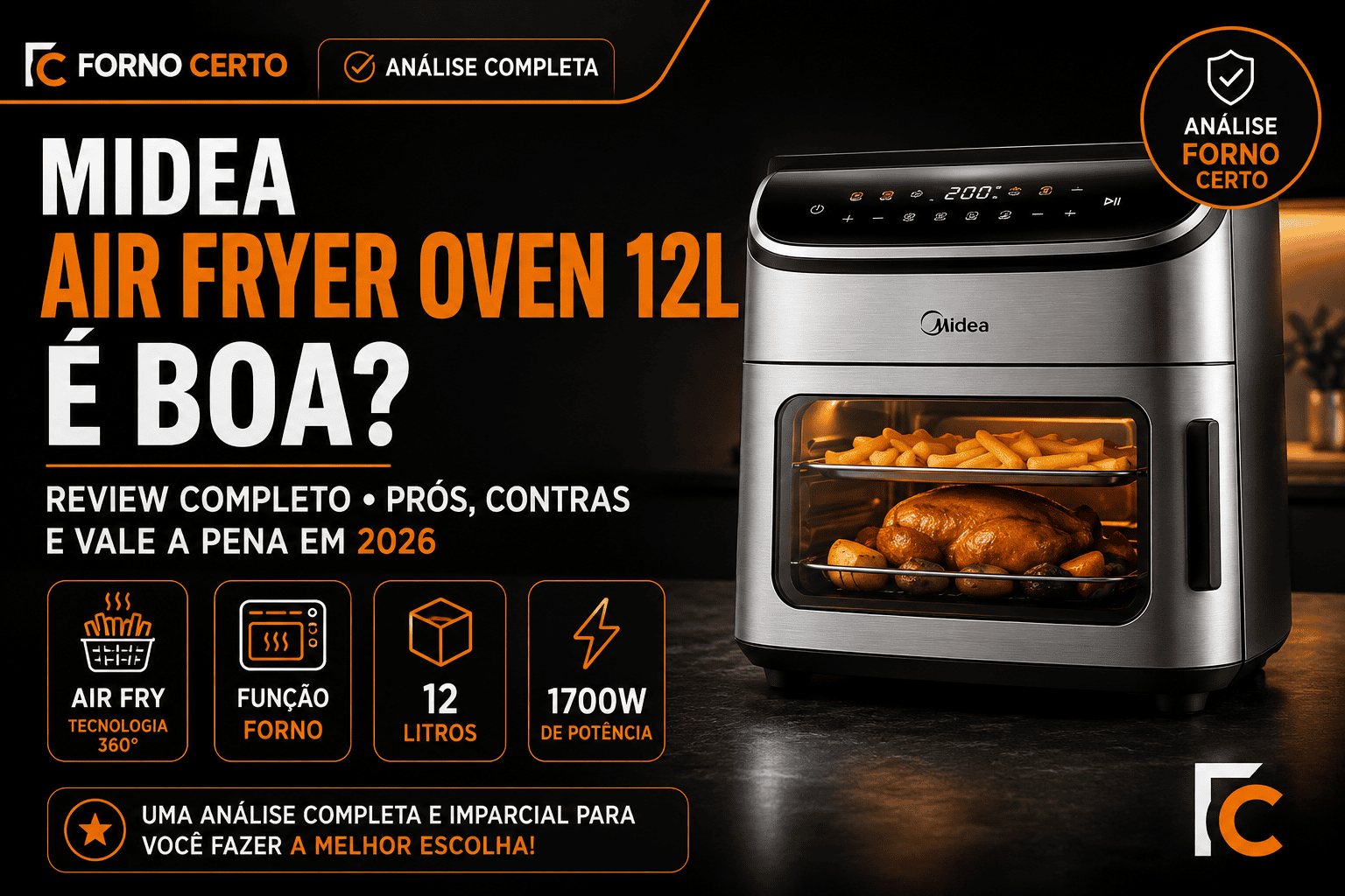 Midea Air Fryer Oven é Boa? Review Completo, Prós, Contras